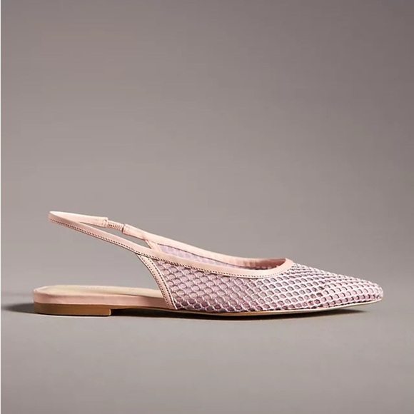 By Anthropologie Mesh Slingback Pointed Toe Flats Size 8 - Picture 3 of 8